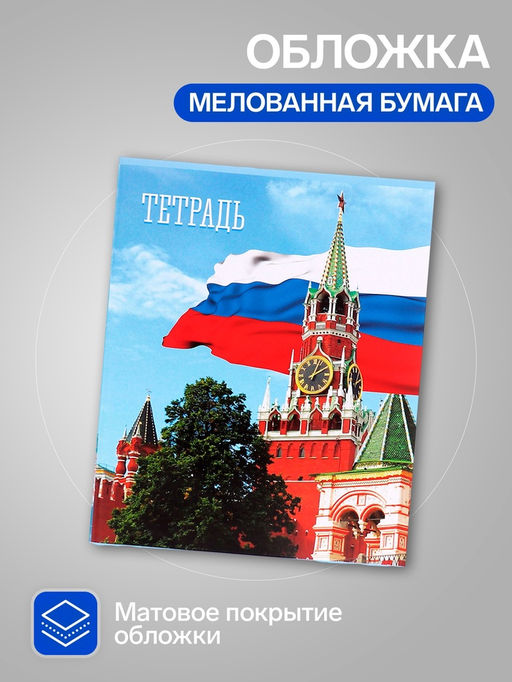 Комплект тетрадей из 5 шт (4 разные + 1 повторяющаяся МИКС), 48 листов, клетка, Россия, обложка мелованная бумага, блок №2, белизна 75% (серые листы) - Calligrata фото 4