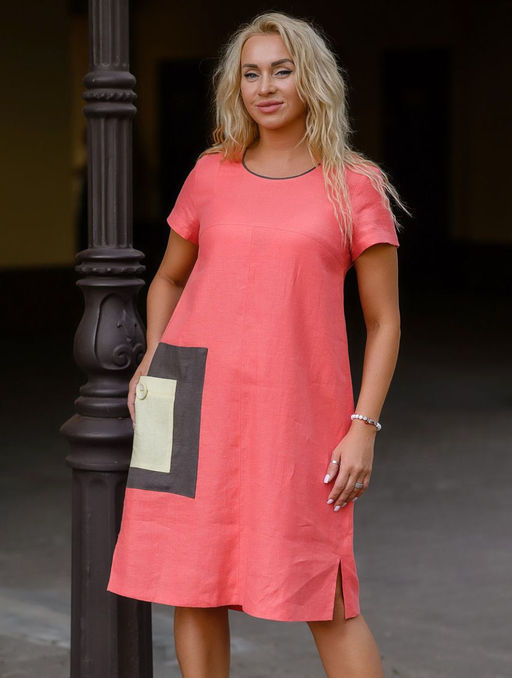 100% ЛЁН Платье , не дает усадку