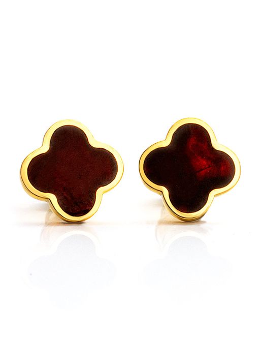 Яркие серьги-гвоздики в классическом дизайне Монако. Янтарь®