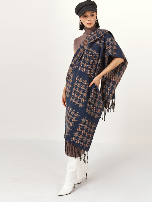 в составе ШЕРСТЬ  и КАШЕМИР Большой, мягкий, теплый  двусторонний палантин - Tantino фото 3