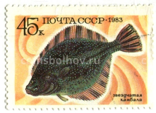 Марка Звездчатая камбала 1983 год