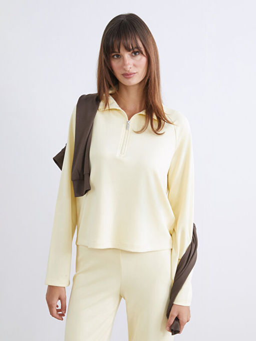 Dik Yaka Oversize Kad?n Sweatshirt