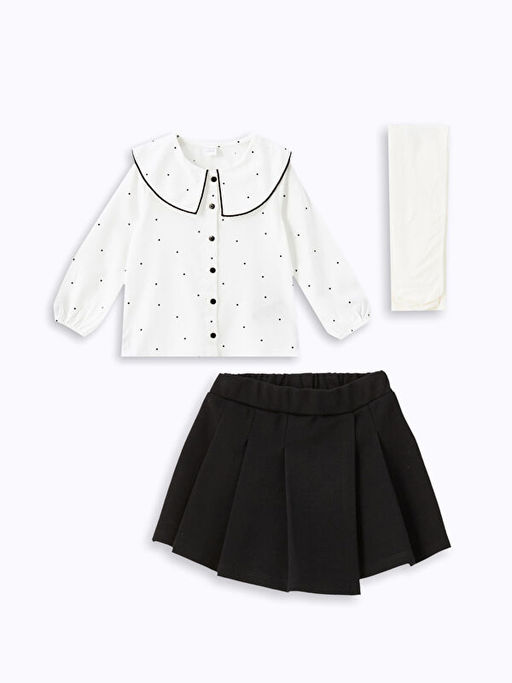 Bebe Yaka Uzun Kollu K?z Bebek 3l? Tak?m