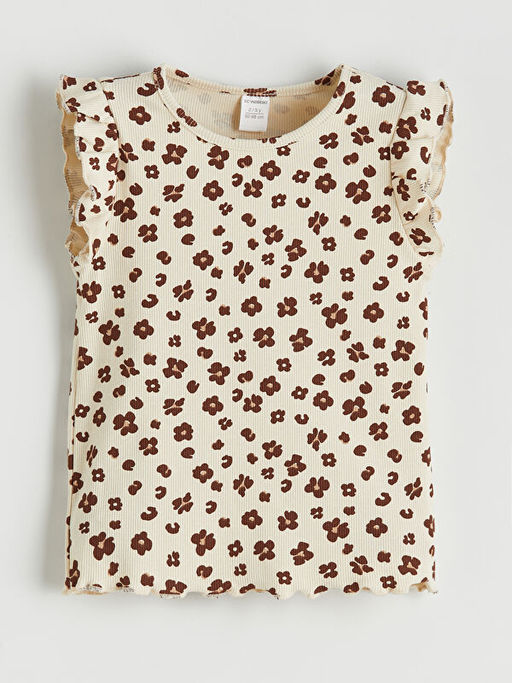 ?i?ek Desenli K?z ?ocuk Bluz ve Tayt