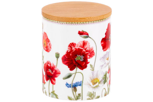 Банка д/хранения 650 мл 10*10*12,5 см Маки с деревянной крышкой с силикон.уплотн. NEW BONE CHINA - Elan gallery фото 12