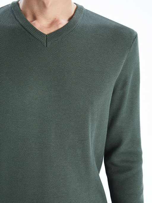 V Yaka Uzun Kollu Erkek Triko Kazak