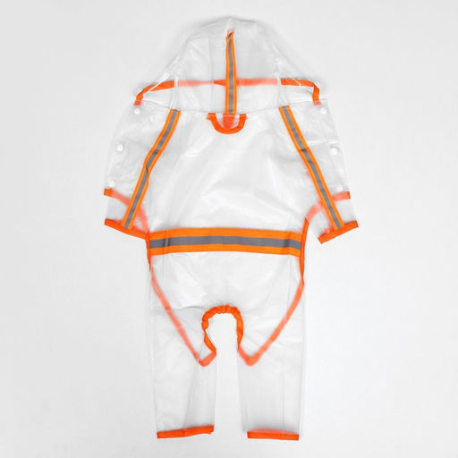 Дождевик-комбинезон для собак, р-р 2XL (ДС 42, ОГ 57 см, вес 16-20 кг), прозрачный-оранже - Simaland фото 10