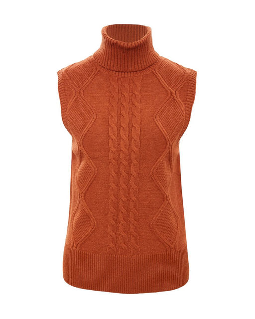 Вязаный жилет с высоким стоячим воротником - Incity фото 5