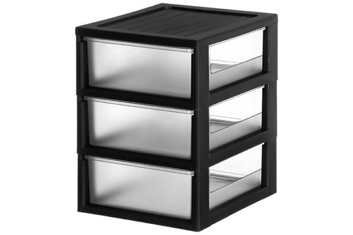 Органайзер 3-х секционный 25*19,5*26 см, черный/прозрачный (модель 596) - Elan gallery фото 5