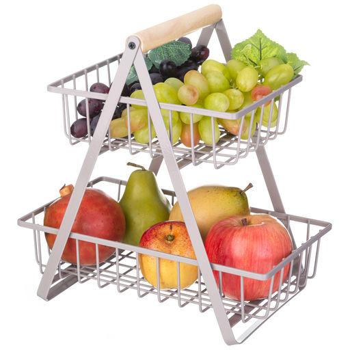 КОРЗИНА ДЛЯ ФРУКТОВ С ДЕРЕВЯННОЙ РУЧКОЙ 27.5*17.5*29 СМ (КОР=6ШТ) - Agness фото 3