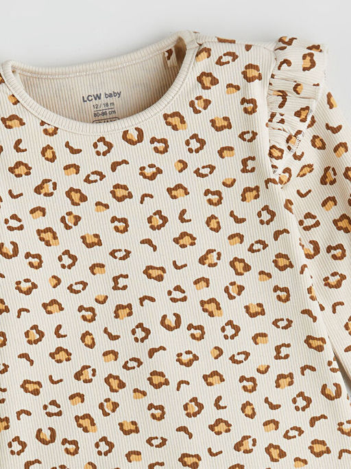 Bisiklet Yaka Bask?l? K?z Bebek Pijama Tak?m?