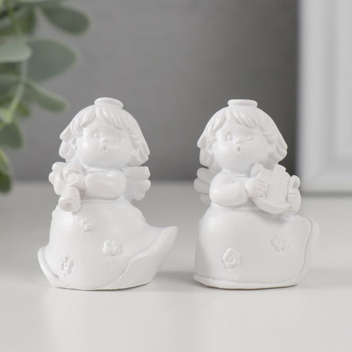 Фигурка полистоун Ангелочек-музыкант в платье, 3?3.5?5 см, МИКС