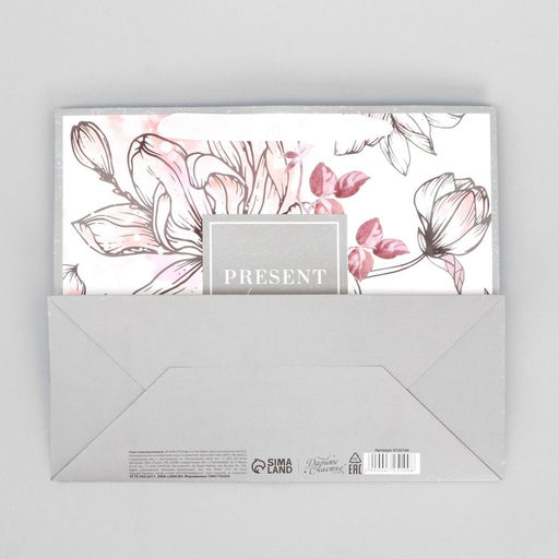 Цена за 2 шт. Пакет подарочный ламинированный, упаковка, «Present for you», ML 27×23×11.5 см