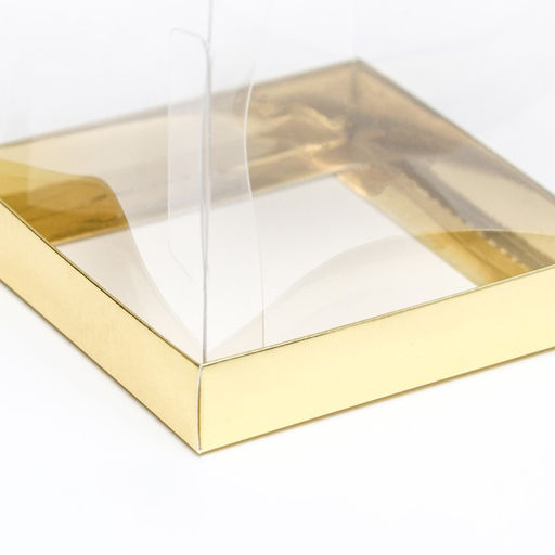 Цена за 10 шт. Коробка с PVC Мини 10 X 10 X 12 см "Золото"