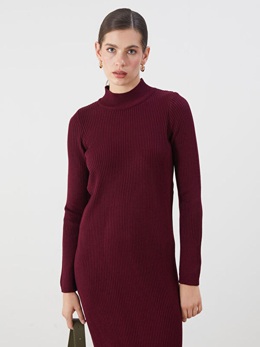 Yar?m Bal?k?? Yaka Triko Elbise