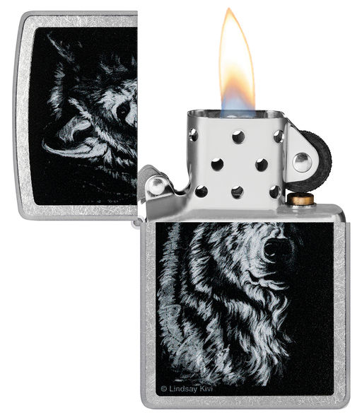 Зажигалка ZIPPO Линдси Киви Теневой волк | Lindsay Kivi Shadow Wolf Design 46149  фото 3