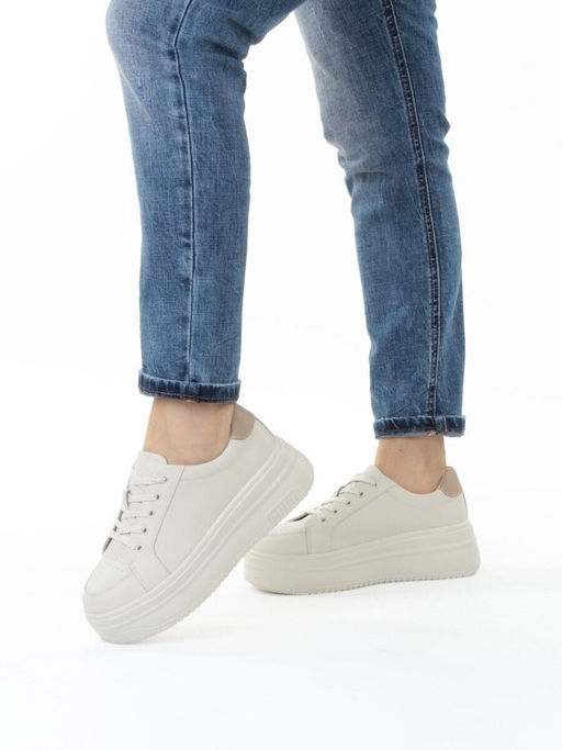 03-YC457-1 BEIGE Кроссовки женские (натуральная кожа)