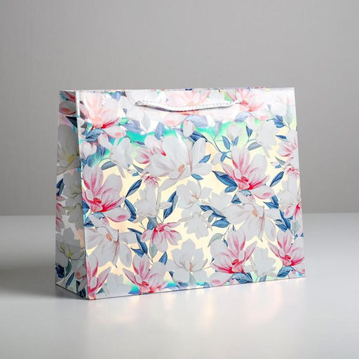 Пакет подарочный голографический, упаковка, Dreams come true, 32?26?12 см