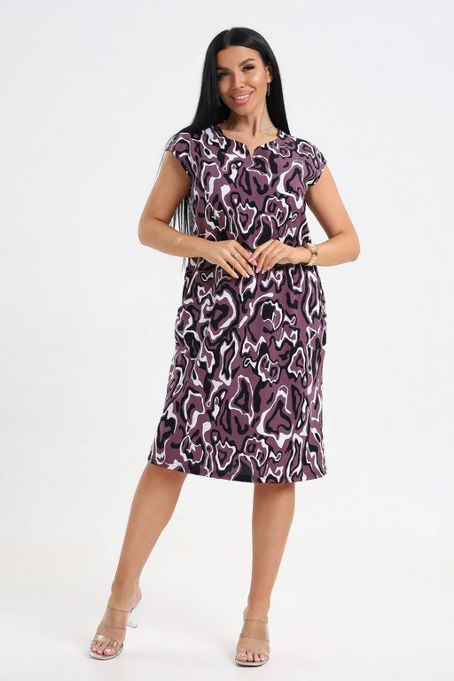 Платье женское из кулирки Стильное палитра лила - Амадэль фото 2