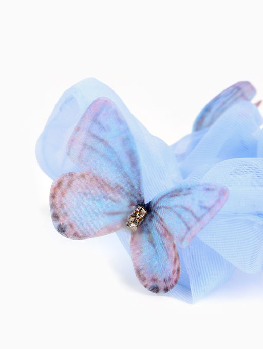 Цена за 2 шт. Резинка для волос «Бабочки» голубая, Холодное сердце