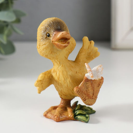 Фигурка полистоун Утёнок с бабочкой, 8?5.5?5.5 см