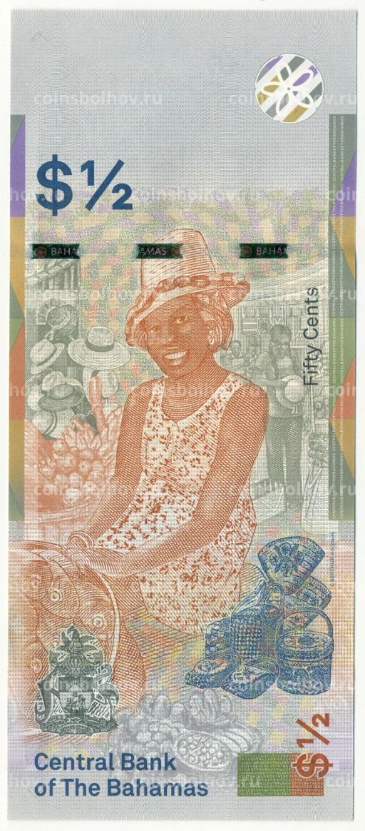 Банкнота 1/2 доллара (50 центов) 2019 года Багамские Острова