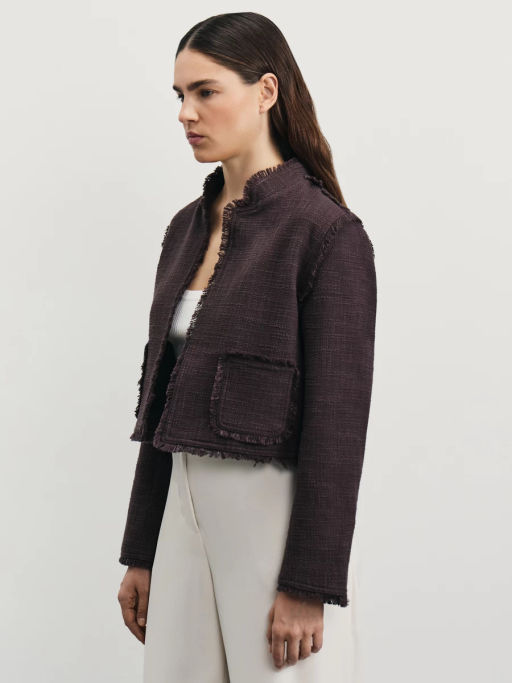Жакет из твида с бахромой / Zarina  фото 4