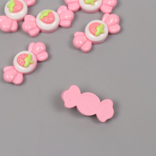 Декор для творчества пластик «Клубничная конфетка», набор 6 шт., 1.5×3×1 см