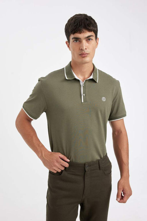 New Regular Fit K?sa Kollu Pike Polo Tisort - Defacto фото 2