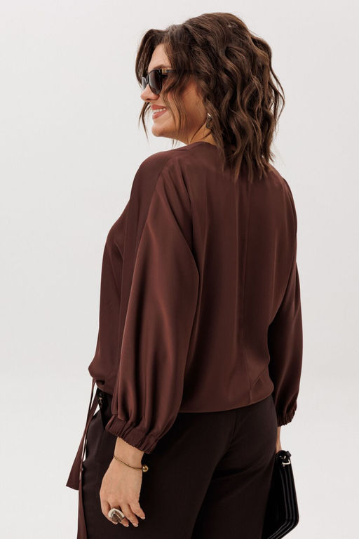Блуза ANELLI 1662 бельгийский шоколад  фото 3