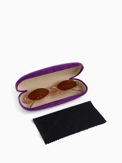 Футляр для очков на хлопушке, однотонный, размер 16×6×2 см, фиолетовый