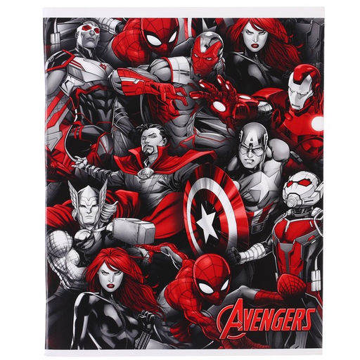 Цена за 5 шт. Тетрадь в клетку 48 л., картонная обложка, Мстители - Marvel фото 3
