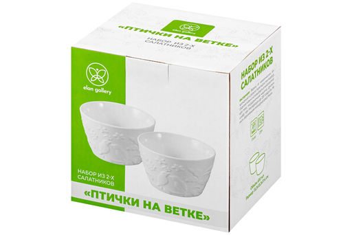 Набор салатников 2 пр. 610 мл 13,3*13,3*7,4 см "Птички на ветке"