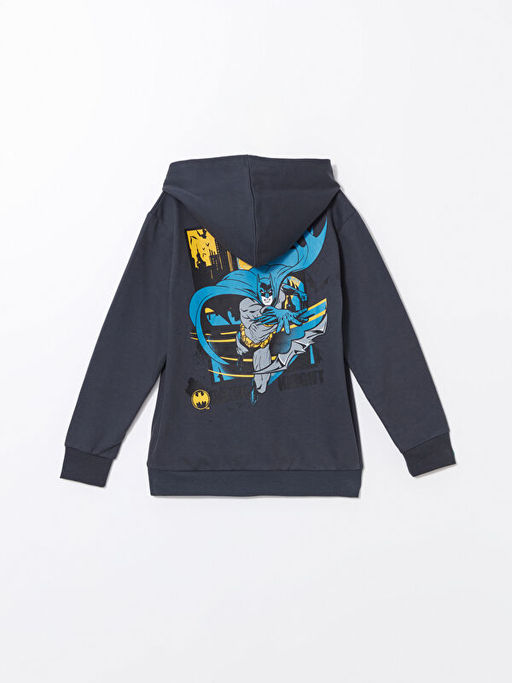 Kap??onlu Batman Bask?l? Erkek ?ocuk Sweatshirt - Waikiki фото 3