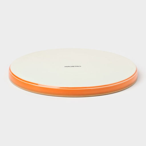 Тарелка Magistro «Церера», d=20 см, с бортиком, фарфор, оранжевая