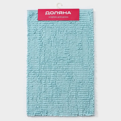 Коврик для ванной Доляна Букли длинные, 50?80 см, длина букли 2 см, цвет голубой  фото 7