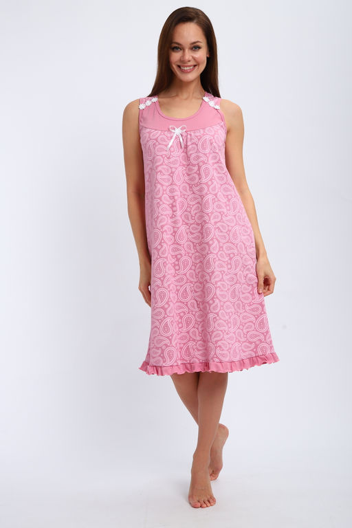 Ночная сорочка из кулирки Василиса лиловая огурцы - Амадэль фото 19