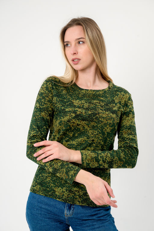 Лонгслив женский из рибаны Пиксель - Амадэль фото 5