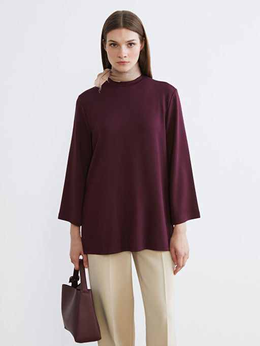 Bisiklet Yaka Oversize Kad?n Sweatshirt Tunik