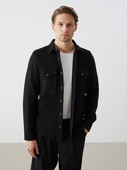 Regular Fit Uzun Kollu Erkek G?mlek Ceket