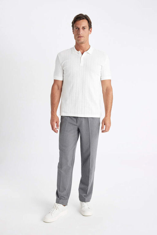 Regular Fit K?sa Kollu Triko Polo Tisort - Defacto фото 5