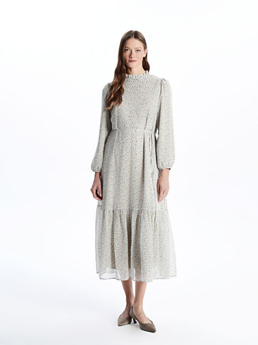 F?rf?rl? Dik Yaka ?i?ekli Elbise