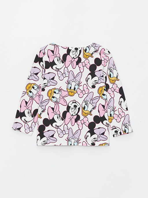 Bisiklet Yaka Uzun Kollu Minnie Mouse Bask?l? K?z Bebek Pijama Tak?m? - Waikiki фото 3