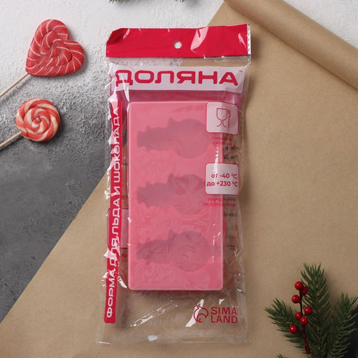 Форма для мороженого новогодняя Доляна Снеговик, силикон, 18?9?2 см, 3 ячейки, с палочками, красная