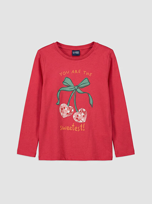 Bisiklet Yaka Bask?l? K?z ?ocuk Pijama Tak?m?