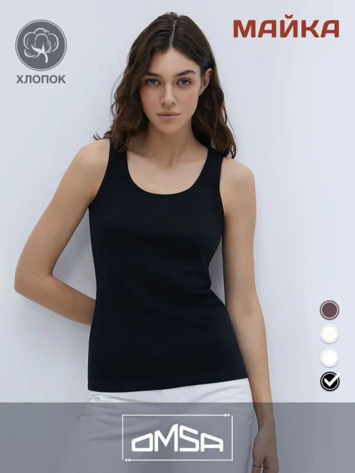 OmT_D1101 Майка, COTTON - nero