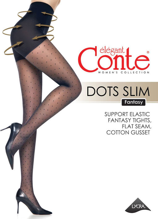 Колготки фантазийные CONTE DOTS SLIM Колготки в точку с утягивающими шортиками nero - Conte elegant фото 4