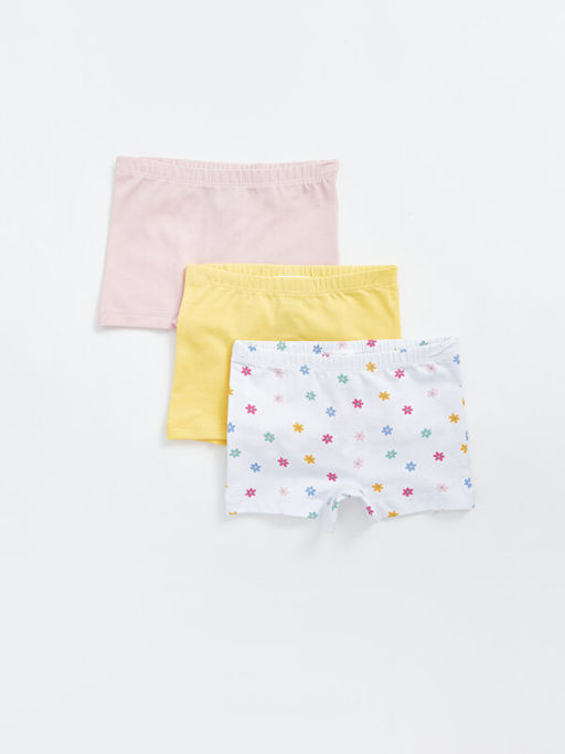 Beli Lastikli Bask?l? K?z Bebek Boxer 3l?