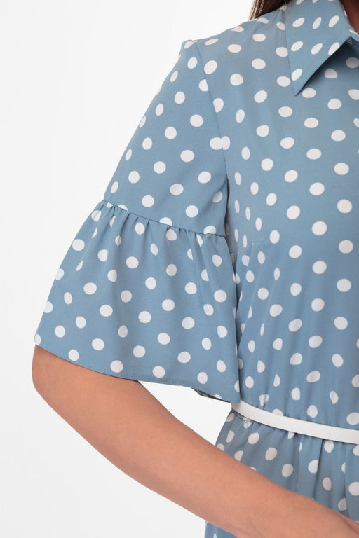 Платье ANELLI 713 бирюза с горохами  фото 6