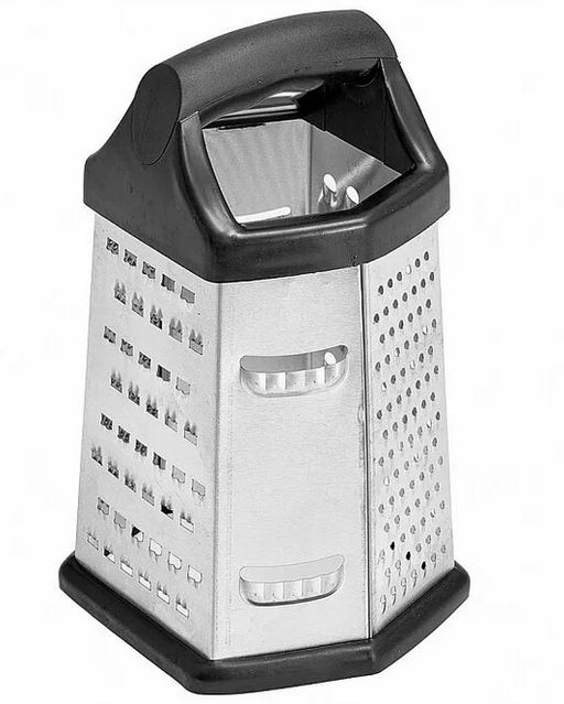 Терка 6 граней, 20см с пластиковой ручкой (нерж.сталь) чёрный BE-092 - Delta фото 2